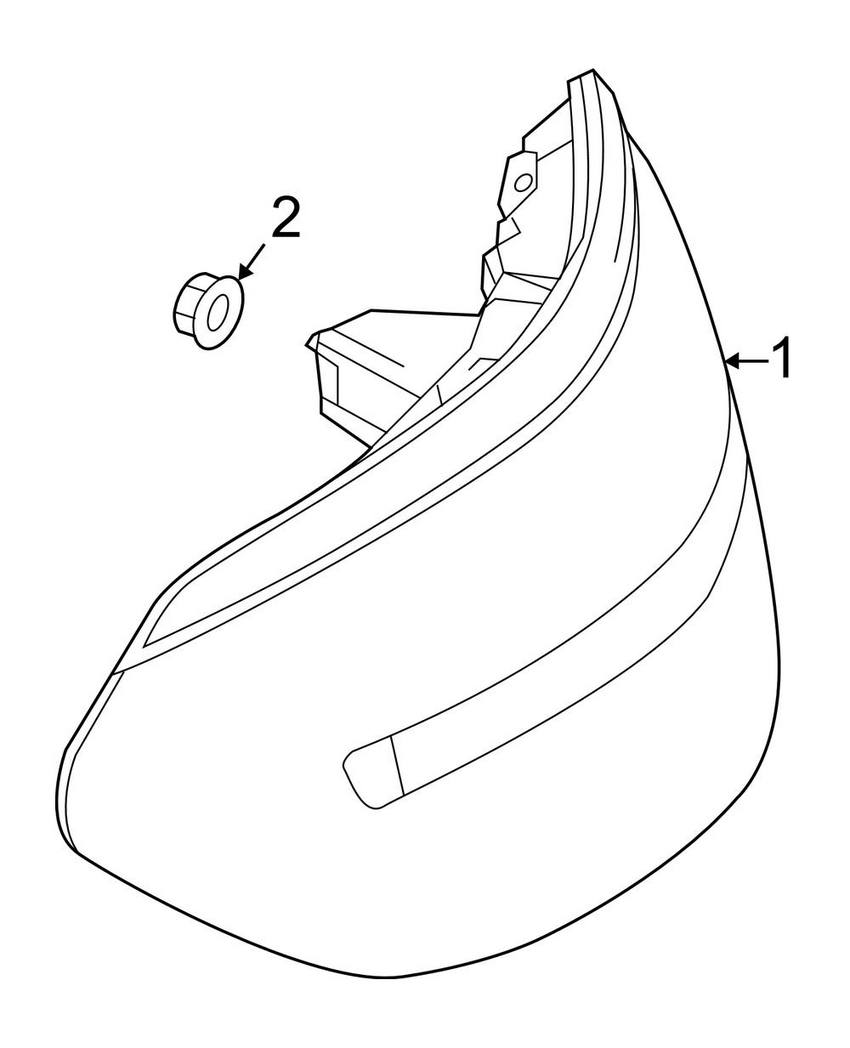 Mercedes Tail Light Assembly - Driver Side Outer 2929065000